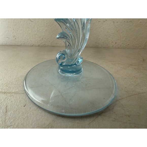 Vintage Empoli Italian Blue Glass Compote – Lidded Pedestal Candy Dish MCM - Picture 2 of 10